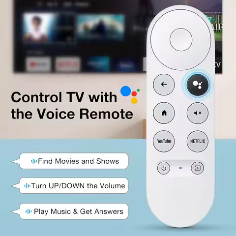 New Voice Remote Control for Google Chromecast TV 4K (Snow), Replacement Remote for Google Chromecas
