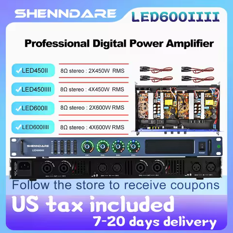 Professional Digital Power Amplifier 4 Channel Preamplifier Audio DJ Speaker Subwoofer AMP Class D L