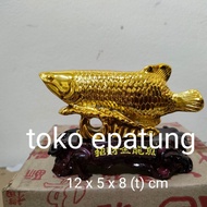 TERBARU patung ikan arwana / pajangan fengshui ikan arwana - 12 cm NON