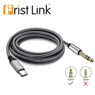 Type C USB C To TRS 6.5mm Single Crystal Copper 6.35mm 6.5 Male To Male Audio Cable For Phone To Spe