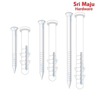 MAJU Quality #6 #8 Plastic Wall Plug Expansion Frame Hanging Cabinet Furniture Screw Connector Nail Plak Dinding