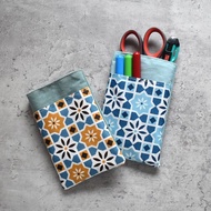 雙層口袋型醫師袍筆袋_花磚