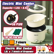 🇸🇬 ReadyStock - 1.8L Electric Cooker /Mini multi function cooker / Electric cooker Mini Non Stick Ceramic Frying Pan Kitchen /Mini cooker / Steamer cooker電煮鍋/电煮锅