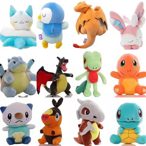 Pokemon Pikachu Plush Toys Charmander Squirtle Pokeball Oshawott Tepig Blastoise Charizard Tepig Car
