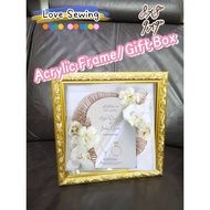 Wood Acrylic Frame Box/ Mahar Frame / Acrylic Frame Mas Hantaran/Acrylic Box/8x8in/9x9in