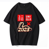 Unisex T Shirt UNIQLO Rabbit Hot Korean Style Printed Graphic Short Sleeves Women Men White Black Tshirt Man Fashion Oversize Plus Size Round Top Tee Woman Loose S-5xl Sport Cotton