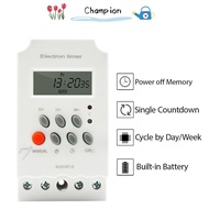 CHAMPIONO Digital Timer, 220V LED Timer Switch, Portable 110V 12V Display Relay Time Control Timer E