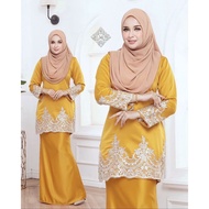 BAJU KURUNG MODEN IVORY LACE BAJU RAYA 2025 LISA PLUS SIZE KURUNG PURPLE DUSTY GREEN MUSTARD NUDE KH