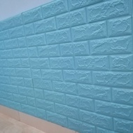 wallpaper 3D foam 3D peredam panas suara - bata biru muda 7 mm