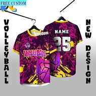 [Free Custom Name] 2025 New Design Outdoor Sports Volleyball Jersey Unisex Baju Volleyball Jersey Ro