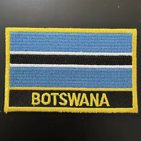 Botswana Flag Embroidery Patches Iron on Saw on Transfer patches Sewing Applications for Clothes in 