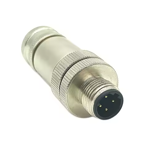 M12 D Type Connector 4 Pin Male Plug