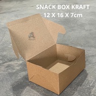 (100 PCS) Kraft Snack Box 12x16x7 cm Brown Snack Box with Connecting Lid Bread Box/ hampers Box/ 12x