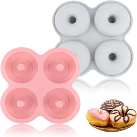 Silicone Donut Molds,Cavity Silicon Doughnut Mould Tray , Pan Flexible Biscuit Doughnut Maker for Do