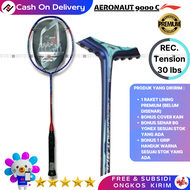 Paket Lengkap Raket Badminton Lining 3D Calibar 900C / Aeronut 9000 C / Windstorm 72 / 78 Tension 30