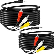 3.5 mm to RCA Camcorder AV Cable, Yeebline 2-Pack 5ft 3.5mm Male to 3RCA Male Plug Stereo Audio Vide