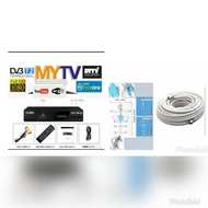 《READY STOCK》SET MYTV-002DUB-T2 MYTV DEKODER AND 5E UHF HDTV OUTDOOR,CABLE 10M