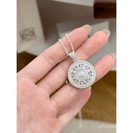 Lapan Harta Karun Berputar Rantai Sweater Kalung Hadiah Kunci Loket Kompas Perak Bertuah Gaya Cina B