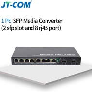 JT-COM Fiber Optical switch 8 RJ45 Port + 2 SFP Ethernet Switch Grade Gigabit Network Switch 5-year 