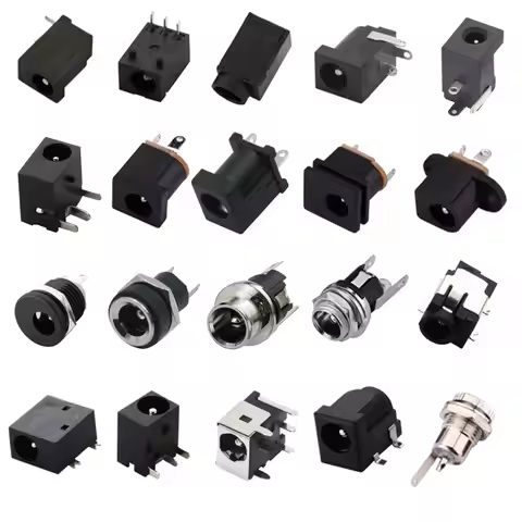 DC Connectors 5.5x2.1mm 3.5x1.3mm DC Power Female Jack Socket Nut Panel Mount DC Power Adapter Conne