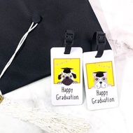 【畢業系列】 狗狗學士帽行李吊牌組/生日禮物/閨密禮物/畢業禮物