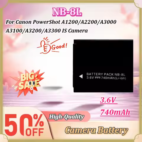 For Canon PowerShot A1200/A2200/A3000/A3100/A3200/A3300 IS Camera NB-8L 3.6V 740mAh Rechargeable Dig