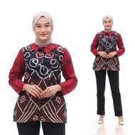 BLOUSE BATIK JUMBO WANITA SASIRANGAN BAHAN KATUN PRIMA SIZE M L XL XXL XXXL XXXXL