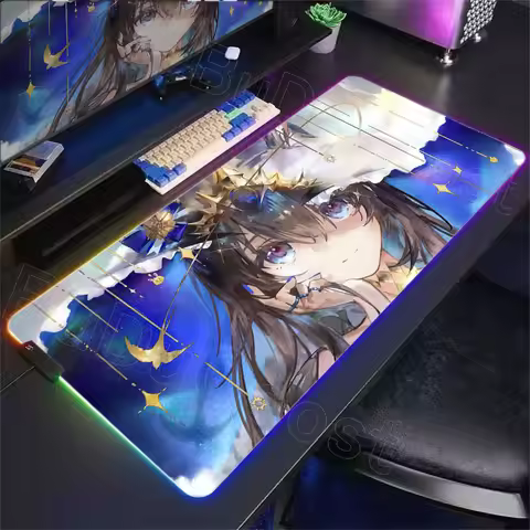 RGB LED Arknights Gabinete Mouse Pad Gamer Large Custom Home New Mousepad XXL Desk Mats Soft Natural