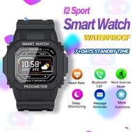 I2 Smart Watch Waterproof Jam Tangan lelaki Blood Pressure Heart Rate Monitor Fitness Watch Message Reminder Sport Watch