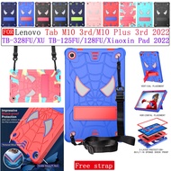 For Lenovo Tab M10 3rd Gen 10.1inch 2022 328F M10 Plus 3rd Gen 125F/128F Xiaoxin pad 2022 10.6Case Shockproof Kids Safe PC Silicon Hybrid Spiderman pattern Tablet Cover with Straps