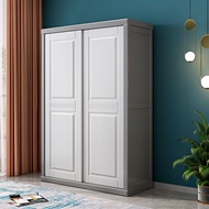 💘&amp;Modern Minimalist Solid Wood Wardrobe Sliding Door Bedroom and Household2Door3Door Slip Door Cabinet White Log Wardrob
