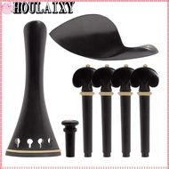 HOULAIXY Violin Accessory Parts Set, 4/4-3/4 Size Ebony Material violin tailpiece Set, Professional 