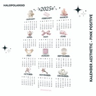 Aesthetic Calendar A3 2025 Aesthetic Calendar A3 Aesthetic Wall Calendar A3 Stylish Calendar - Pink 