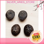 Silver Aries. Batu Kuningan dengan Lafadz Allah & Nabi Muhammad bentuk sidik jari bahan Kuningan ant