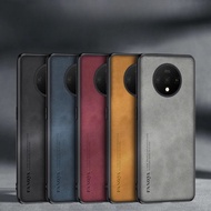 Oneplus 7T HD1901 HD1903 Case Shockproof PU Leather Skin Hard Back Cover Matte Case Silicone Bumper 