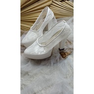 10cm white kalia shoes with tofu heels