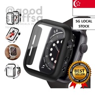 [SG FREE 🚚] Case For iWatch iwatch Series 7 41mm 45mm Fashion Hard PC Frame Bumper Cover Case + HD Slim Tempered Glass A