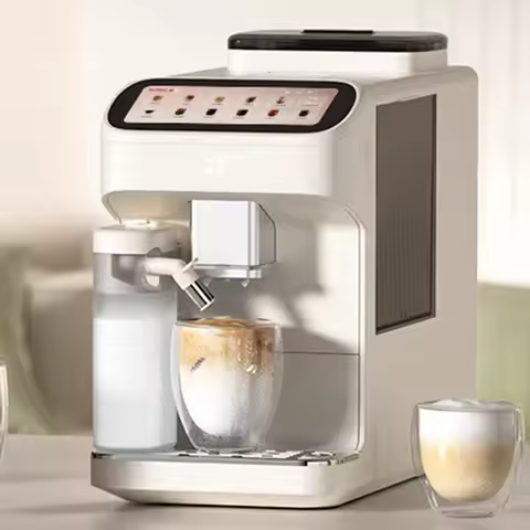 Espresso Machine with 6.86-inch Large Screen, Integrated Cold Brew and Grinding, 20-bar High-Pressur