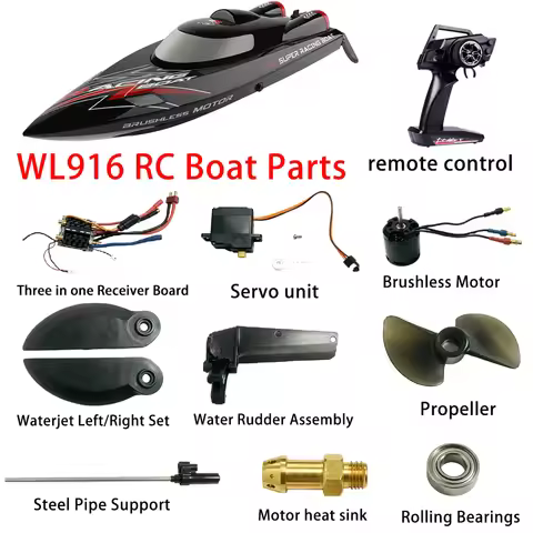 WLtoys Wl916 RC Boat Accessories ESC Brushless Motor Servo Propeller Remote Control Rolling Bearing 