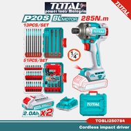 TOTAL P20S Li-ion Cordless Impact Driver included with 2 sets of Accessories ( 20V / 285Nm / 6.35mm 