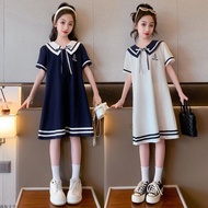 3-15 Years Old New Style Casual Big Girl Children's Clothing Color Matching Western Style Slimmer Lo