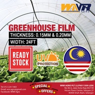 Plastik UV Greenhouse Film 1 Meter x 7 Meter x 0.15MM &amp; 1 Meter x 7 Meter x 0.20MM Rumah Pelindung Hujan (RPH)