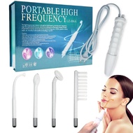 4pcs High Frequency Facial skin care wand device Acne Treatment Tool HF Hair Care Device Professiona