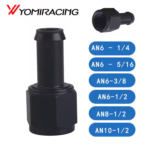 Black Aluminum Straight Female AN6 AN8 AN10 to 3/8,5/16,1/2,1/4 Barb Swivel Hose Adapter Fitting