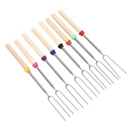 EAS-8Pcs Telescoping Extendable Marshmallow Roasting Sticks Marshmallow Sticks Kit Extending Roaster