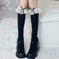 Lolita lolita Student White Socks Middle Tube Socks Calf Socks Lace Socks Spring Autumn SEMF