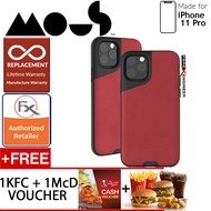 Mous Contour Colour Edition for iPhone 11 Pro (Red Leather) + FREE 1 pcs KFC Cash Voucher + 1 pcs Mc