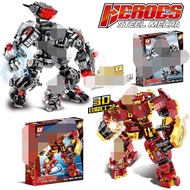 76013 Iron Man Superhero War Robot-76015 Anti-Hulk Mecha Children's Educational Building Block Toy BYRF