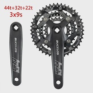 BUCKLOS 104/64BCD MTB Crank อลูมิเนียม 170mm จักรยาน Crankset 3*9S 3*10S 22/24/26/32/38/42/44T ห่วงโ
