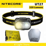 Nitecore ไฟฉายคาดศีรษะ UT27ลำแสงคู่หลอดไฟฟิวชั่น Elite 520ลูเมน XP-G3การทำงานไฟฉายคาดศีรษะ LED S3